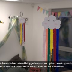 Selbstgebastelte Deko vor Kuschelecke